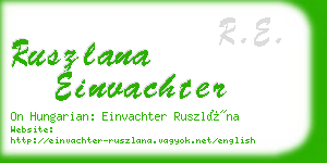 ruszlana einvachter business card